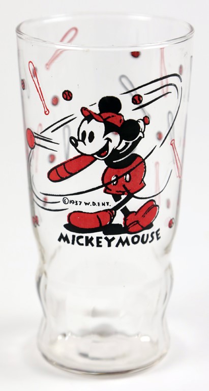 - 1937 Mickey Mouse Premium Baseball Glass