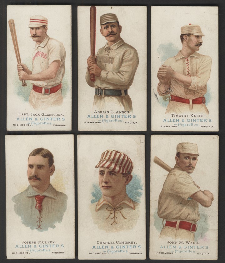 Baseball and Trading Cards - 1888 N28 Allen & Ginter Baseball Legends w/Cap Anson (6)
