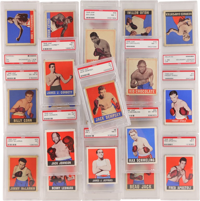 Boxing Cards - 1948 Leaf Boxing PSA & SGC Graded Partial Set (39)