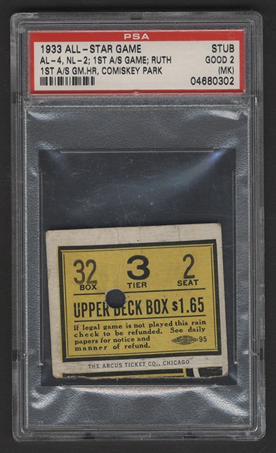 - 1933 First All-Star Game Ticket Stub (PSA)