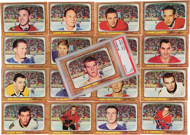 - 1966 Topps Hockey Collection with PSA 5 Bobby Orr Rookie (32)
