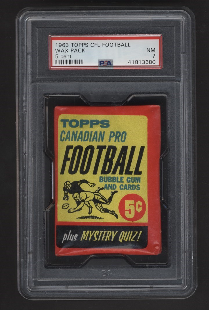 - 1963-1972 Topps & O-Pee-Chee Football Graded Unopened Wax Packs (3)