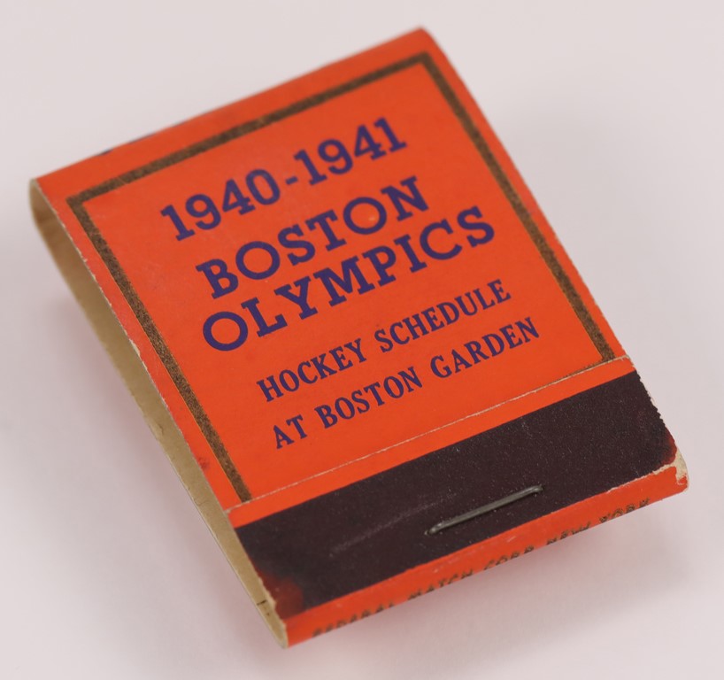 - 1940-41 Boston Olympics Hockey Matchbook w/Schedule