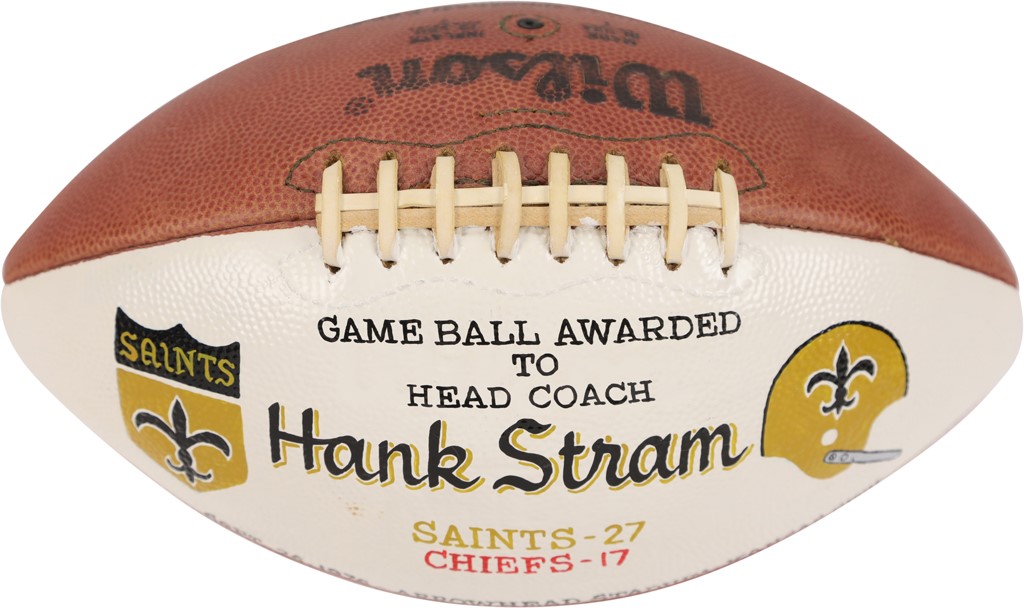 - 1976 New Orleans Saints Game Ball Awarded to Hank Stram