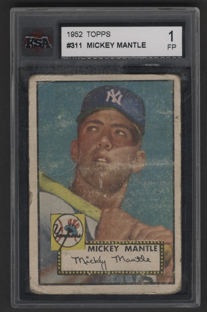 Baseball and Trading Cards - 1952 Topps Mickey Mantle #311 (KSA 1)
