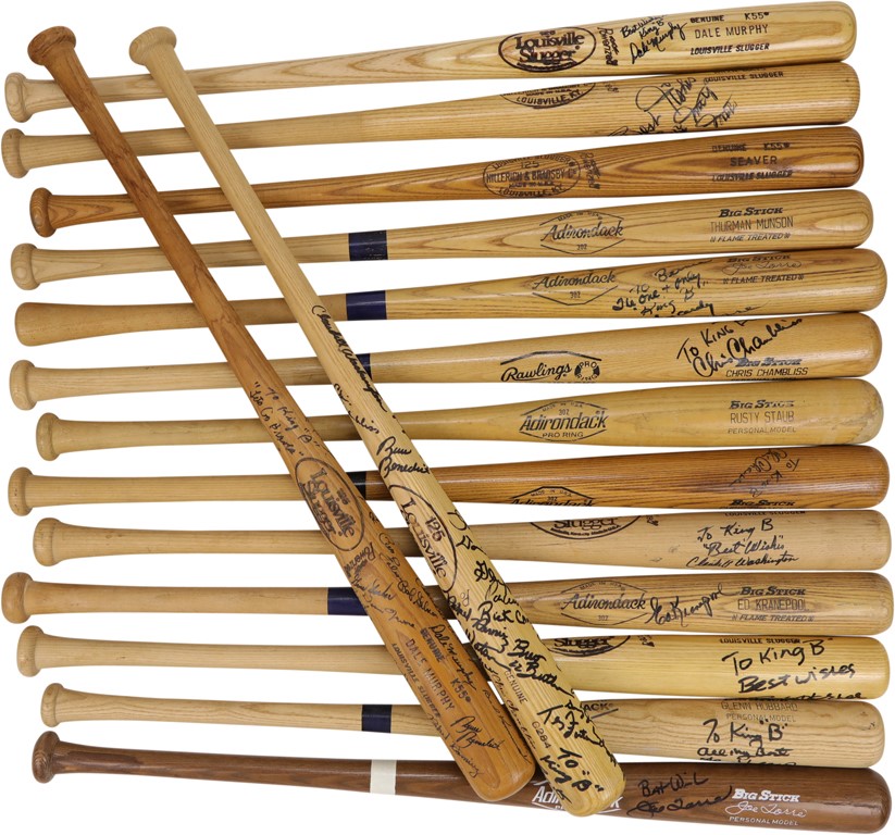 - Yankees & Mets Game Used and Issued Bat Collection with Major Names (16)