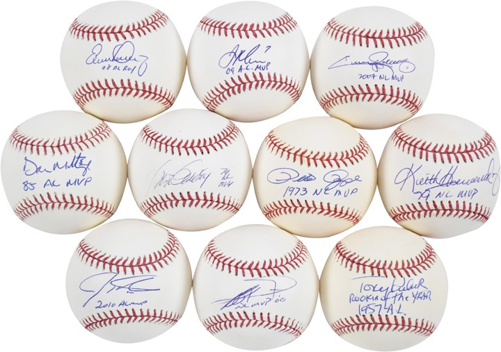 Baseball Autographs - MVP & Rookie of the Year Signed and Inscribed Baseball Collection (75+)