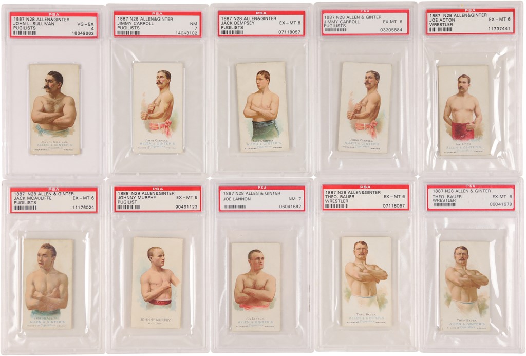 Boxing Cards - Great 19th Century Boxing PSA & SGC Graded Card Collection (35+)
