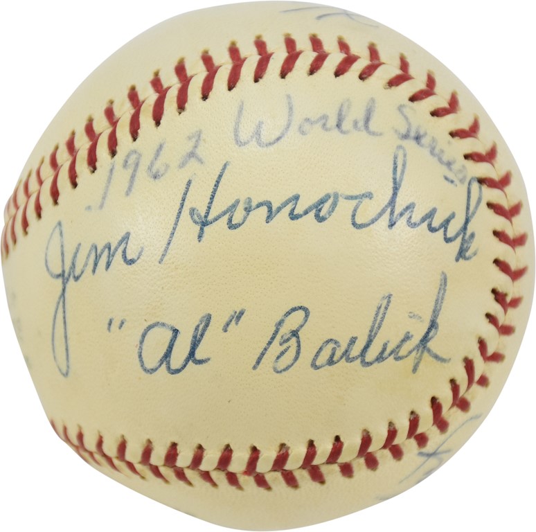 - 1962 World Series “Game Ball" from Yankee Stadium Signed by All Umpires (PSA)