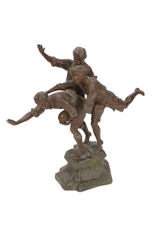 Football - Turn of the Century "Foot Ball" Statue by Alfred Jean Foretay (1861-1944)