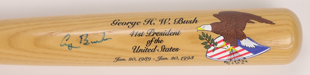 Rock And Pop Culture - George H.W Bush Signed Presidential Bat (JSA)