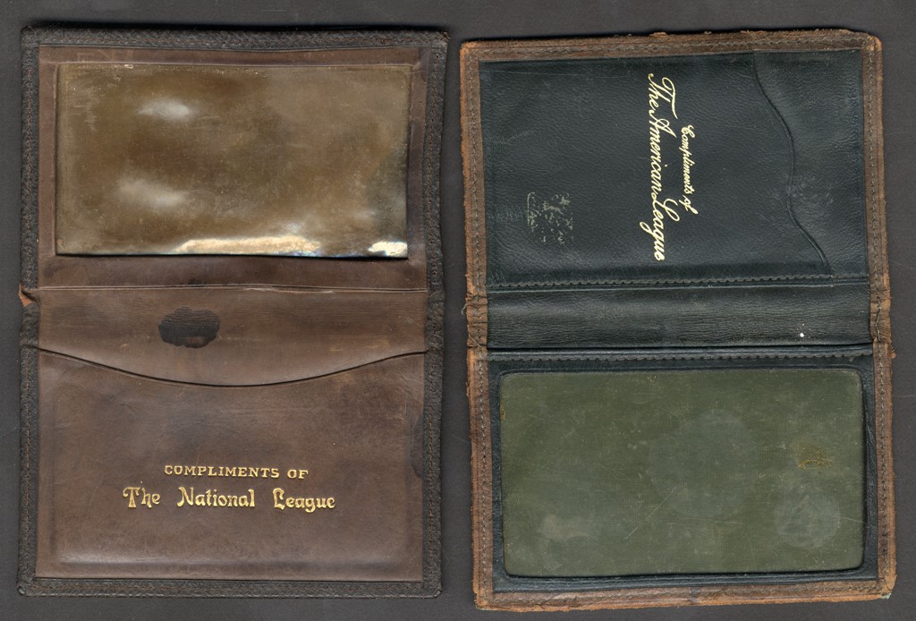 Baseball Memorabilia - Honus Wagner's NL & AL Pass Wallets