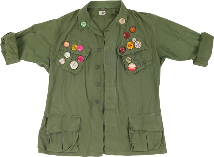Rock And Pop Culture - 1960s Vietnam War USMC Shirt with Anti War Pins