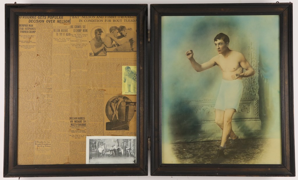 Muhammad Ali & Boxing - 1912 Tommy O'Rourke "Museum" Photo Display for Upcoming Battling Nelson Fight