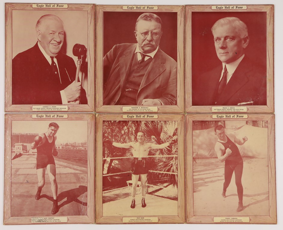 - 1940s Eagle Hall of Fame Plaques with Boxers (6)