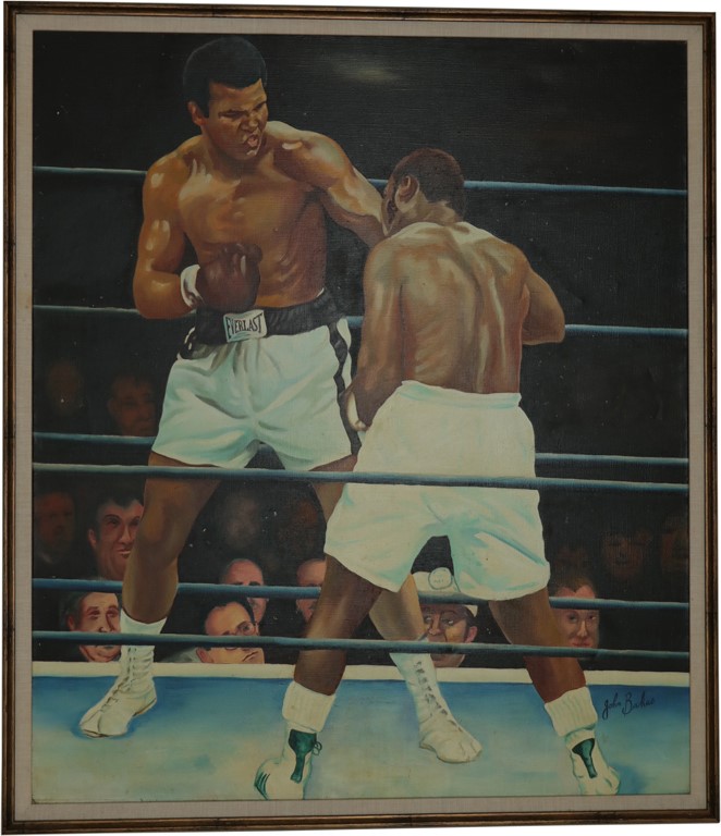 Muhammad Ali & Boxing - Wonderful Ali-Frazier Oil on Canvas and Other Great Boxing Artwork (8)