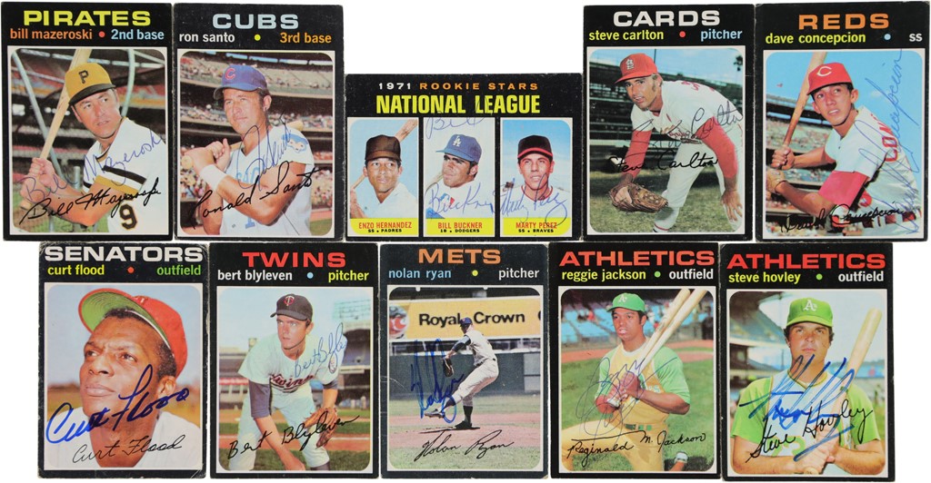 Baseball and Trading Cards - 1971 Topps Signed Partial Set with Hall of Famers (684 Cards)
