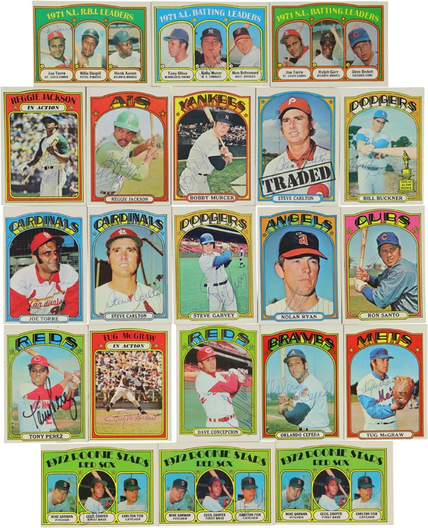Baseball and Trading Cards - 1972 Topps SIGNED Partial Set with Hall of Famers (750+ Cards)
