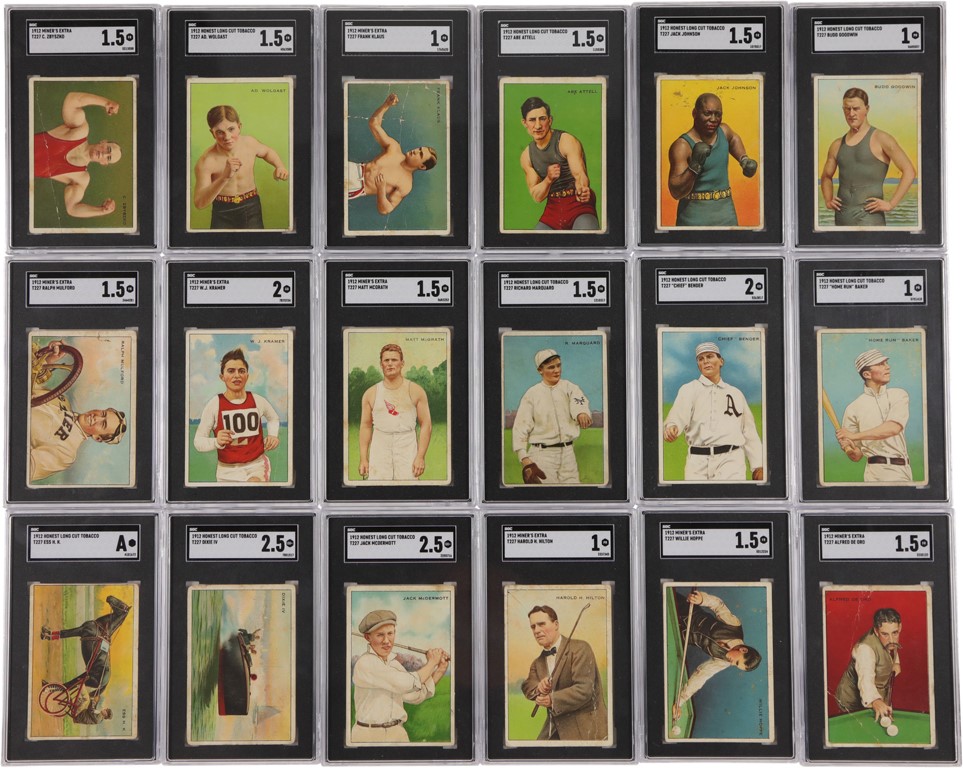 Baseball and Trading Cards - 1912 Honest Long Cut & Miner's Extra T227 Collection (18)