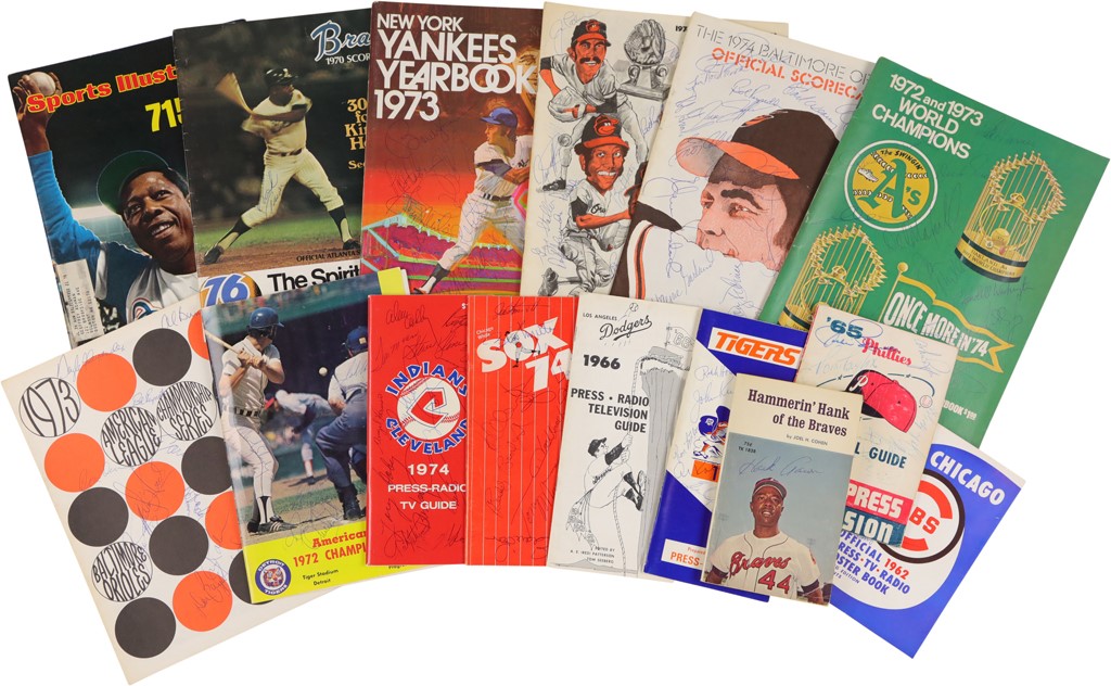 Baseball Autographs - Baseball Autograph Collection w/ Team Signed Programs & Baseballs (70+)