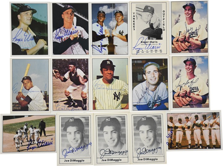 - 1960's-80's Signed Trading Card Hoard (6) Maris, (3) DiMaggio, (7) Koufax (2,700+)