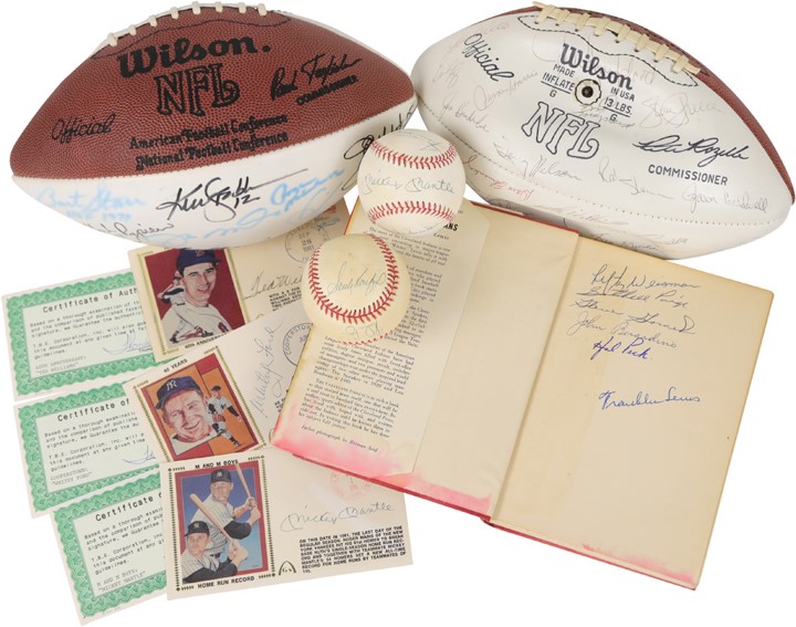 Baseball & Football Autographs with Satchel Paige