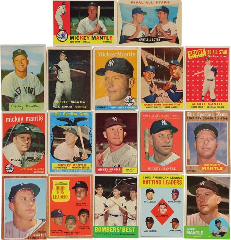 - 1950's-70's Mickey Mantle Childhood Baseball Card Collection (30+)