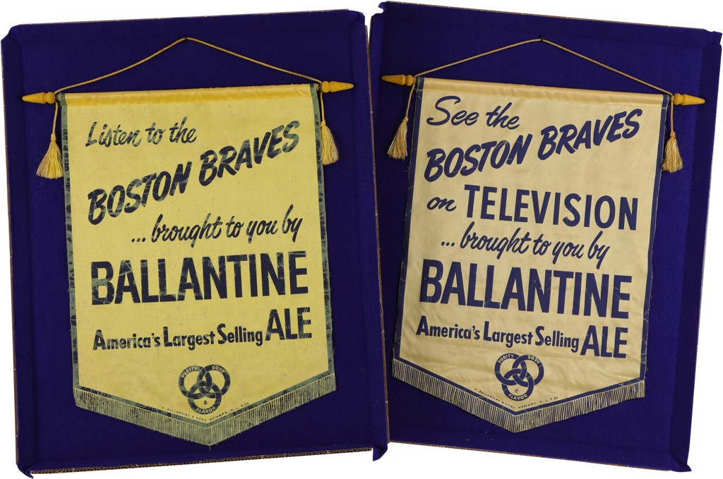 Circa 1948 Boston Braves Television and Radio Banners