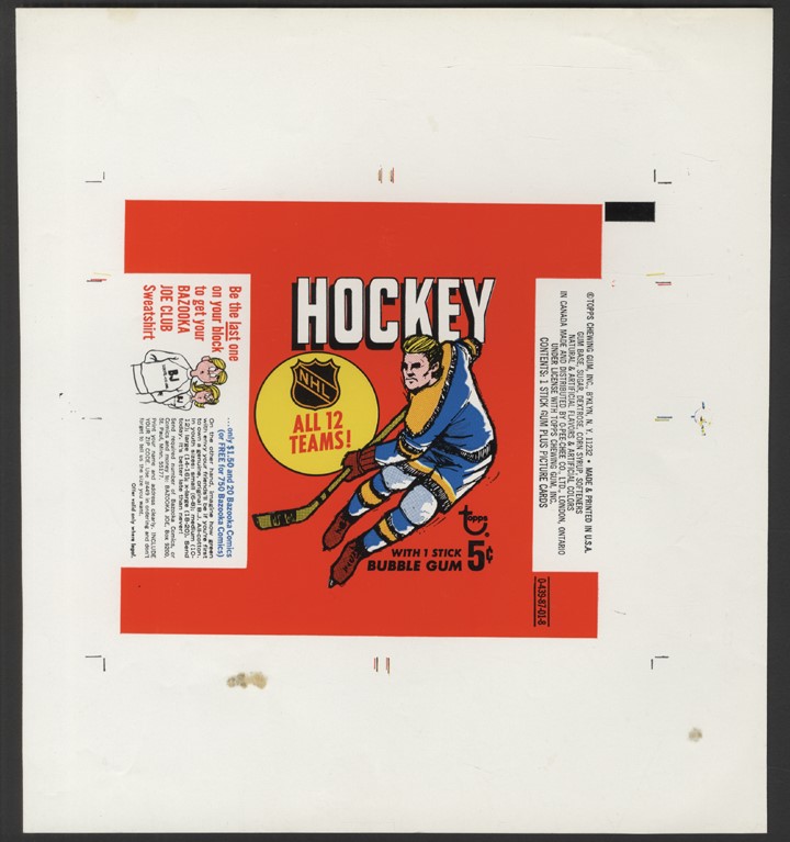 Collection of Topps Test Hockey Wrappers From Topps Vault