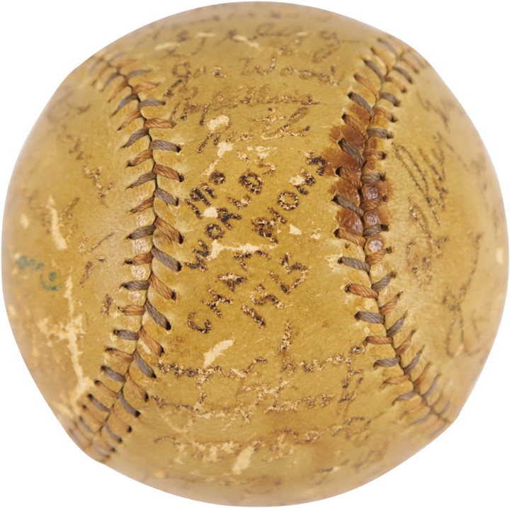 Dick Hoblitzell Collection - 1915 World Champion Boston Red Sox Team Signed Baseball From Babe Ruth's Roommate (PSA)