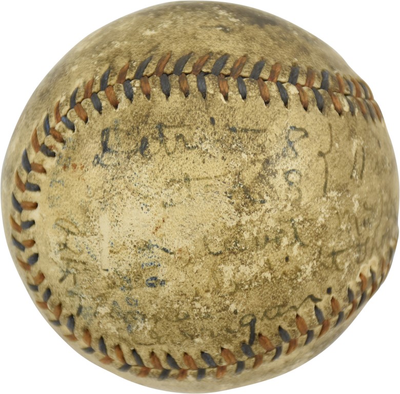 Dick Hoblitzell Collection - Documented 1914 Boston Red Sox vs. Detroit Tigers Game Used Baseball From Babe Ruth's Roommate