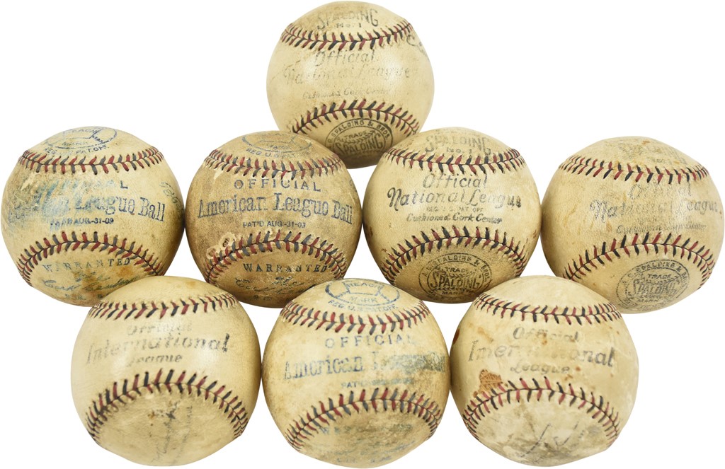 - Collection of 1910's-1930's Game Used National & American League Baseballs - From Babe Ruth's Roommate (8)