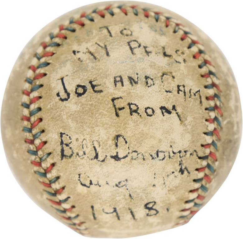1918 Bill Donovan Single-Signed Baseball from Babe Ruth's Roommate