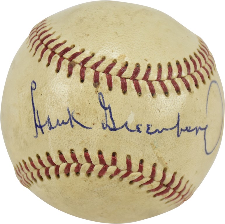 Ty Cobb and Detroit Tigers - 1960's Hank Greenberg Single Signed Baseball (PSA)