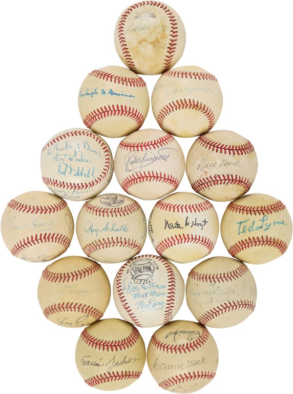 Baseball Autographs - Fine Hall of Fame Signed Baseball Collection (70)