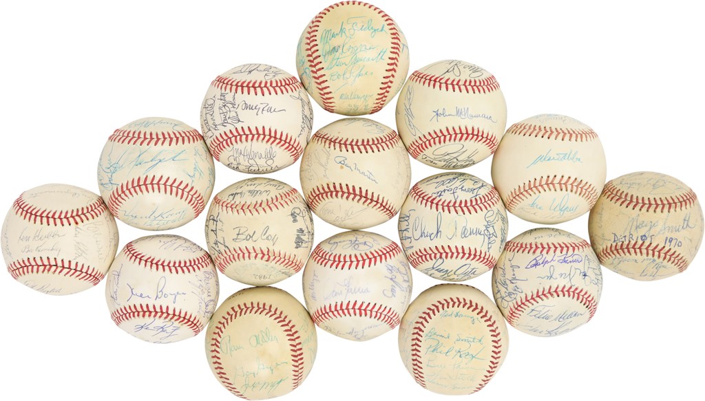 Baseball Autographs - 1960's-90's Team Signed Baseball Collection (15)