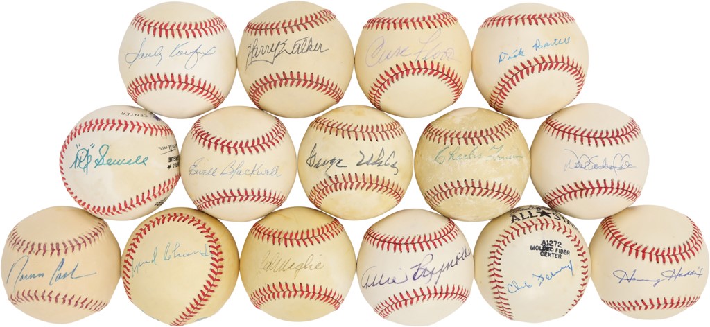 - Superstar and Rarities Single Signed Baseball Collection (25+)