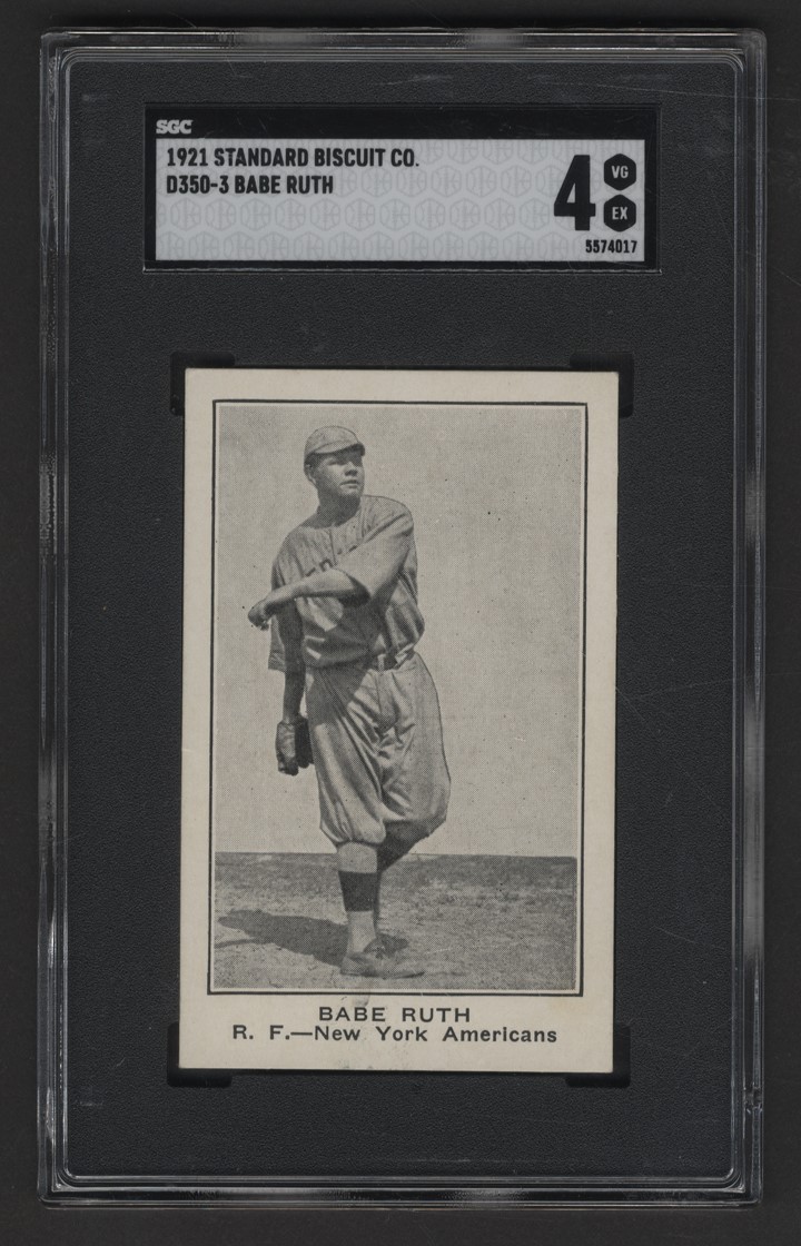 - 1921 D350-3 Standard Biscuit Co. Babe Ruth (SGC VG-EX 4)