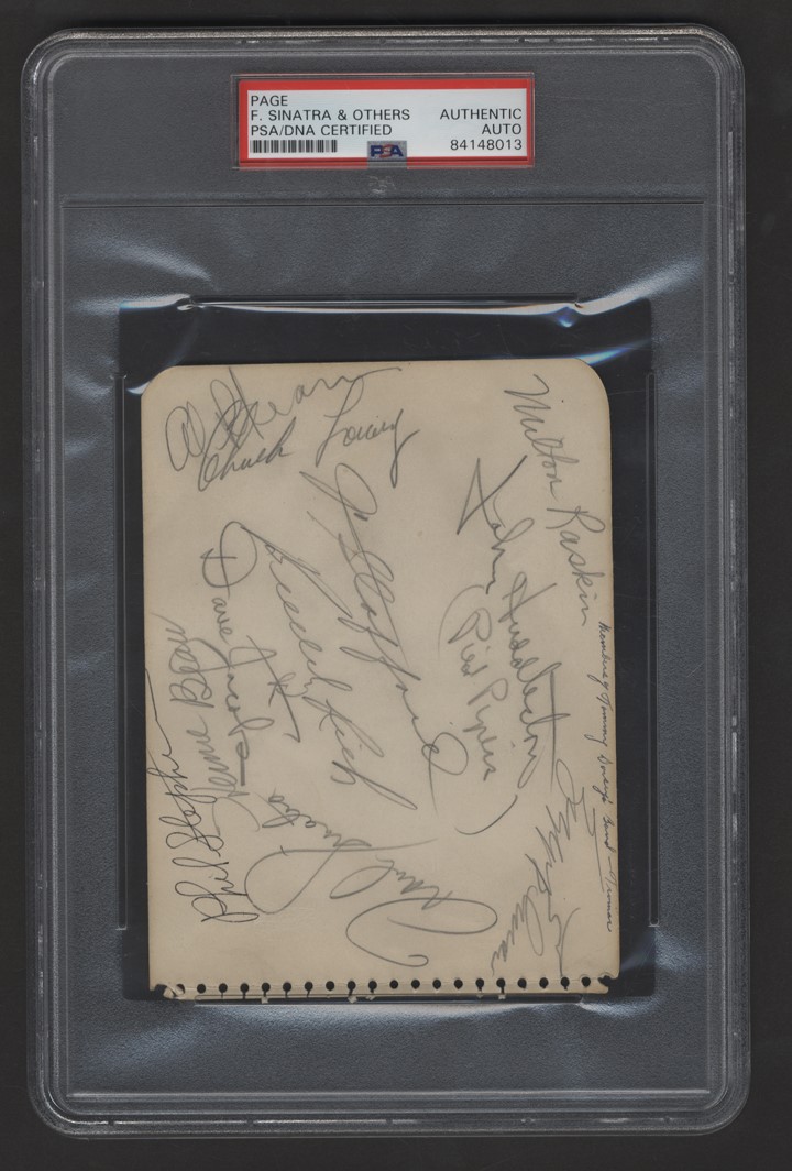 Rock And Pop Culture - Early 1940's Frank Sinatra & Tommy Dorsey Band "Godfather" Signed Album Page (PSA)