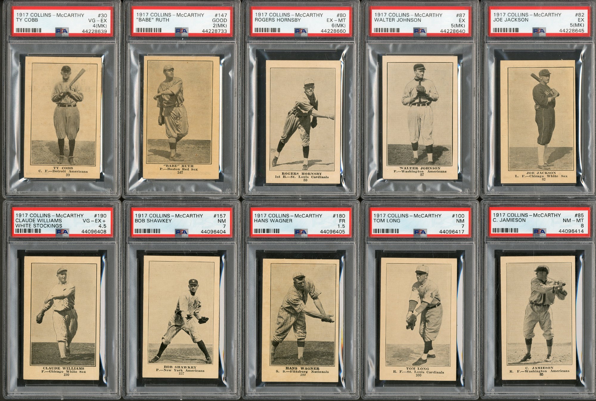 Baseball and Trading Cards - 1917 E135 Collins-McCarthy "Hobby Fresh" Complete Set