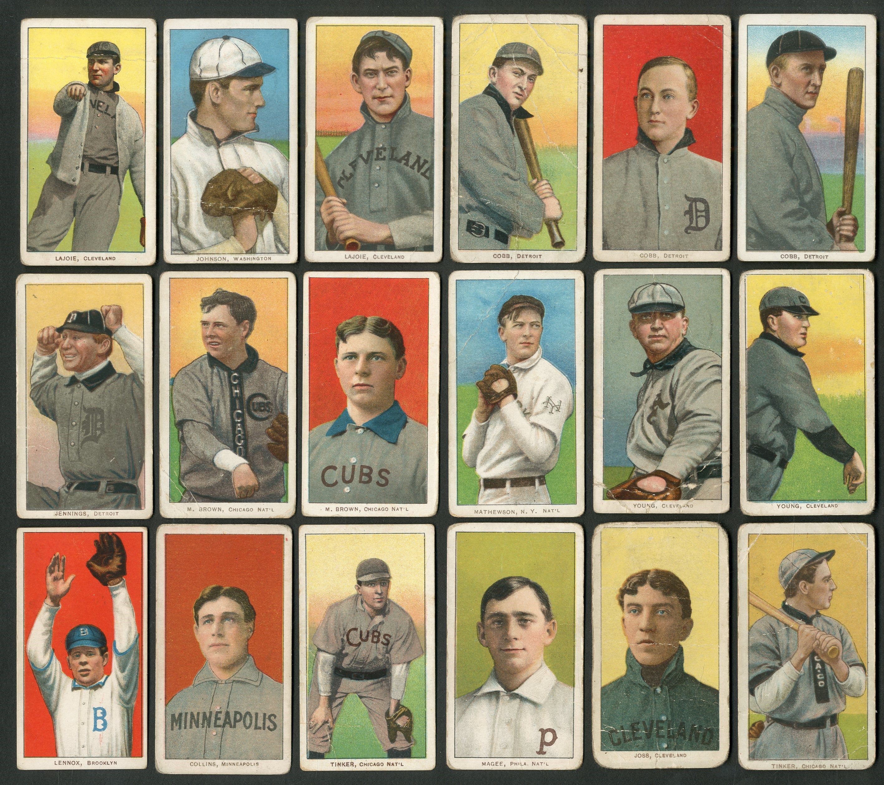 Baseball and Trading Cards - 1909-11 T206 Collection with Major Names and Rare Backs (280+)