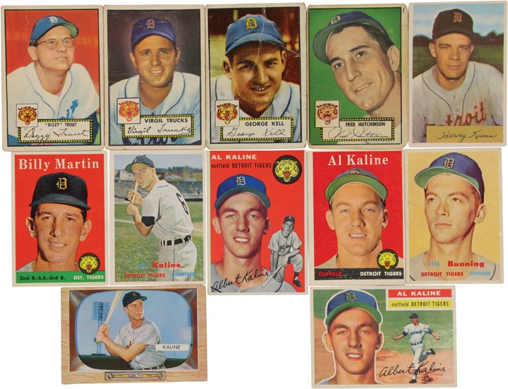 Baseball and Trading Cards - 1950's Detroit Tigers Card Collection with Al Kaline Rookie (230)