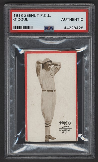 Baseball and Trading Cards - 1918 Zeenut PCL Lefty O'Doul (PSA) - Only PSA Graded Example!