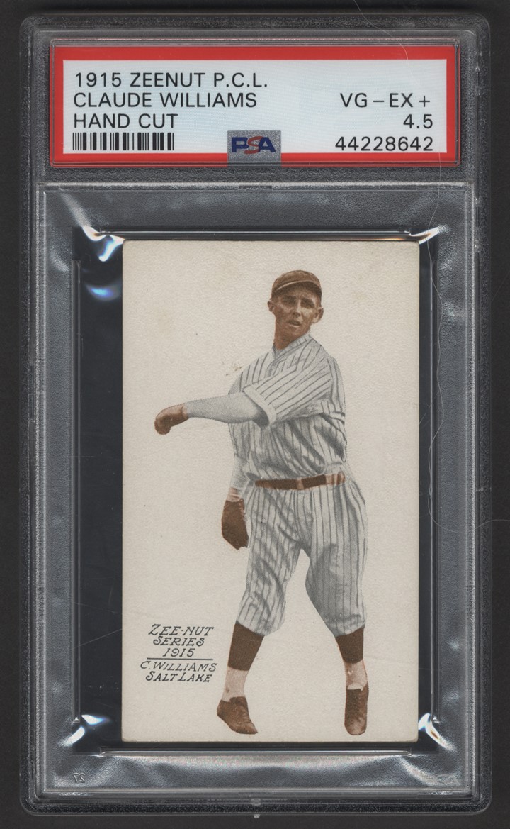 Baseball and Trading Cards - 1915 Zeenut PCL "Black Sox" Claude Williams (PSA VG-EX+ 4.5) - Only PSA Graded Example!