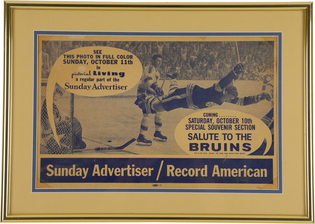 Bobby Orr And The Boston Bruins - 1970 Bobby Orr Boston Record American Advertising Display