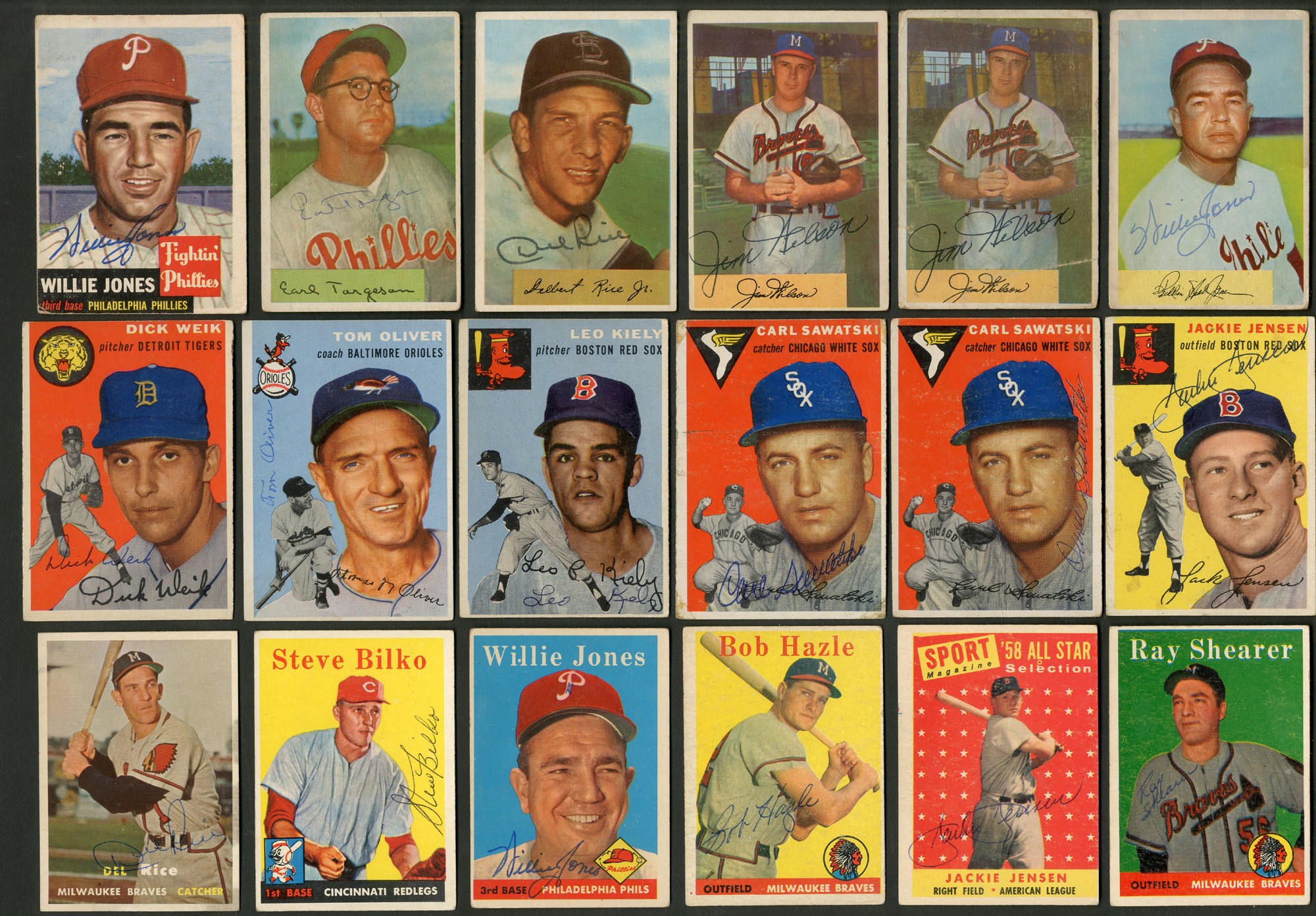- RARE Early Deceased Signed 1950's Topps & Bowman Collection (100+)