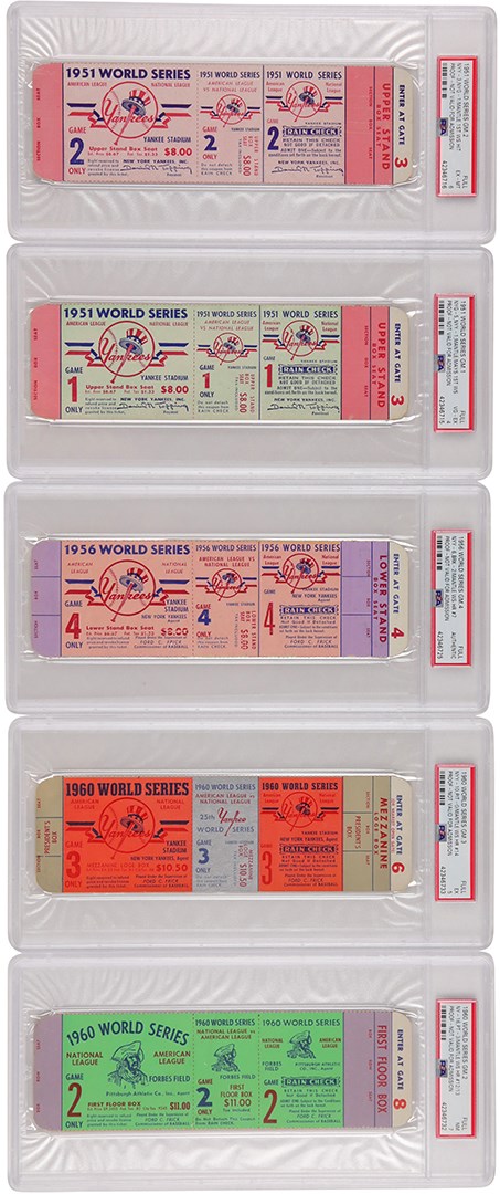 Mantle and Maris - Mickey Mantle Important World Series Game Tickets (5)