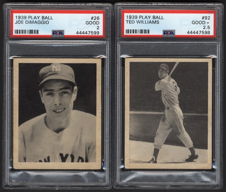 Baseball and Trading Cards - 1939 Play Ball PSA Graded Ted Williams & Joe DiMaggio