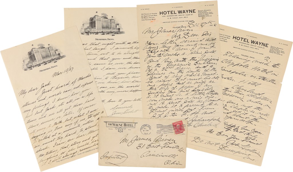 John L. Sullivan and James J. Corbett Signed Handwritten Letters