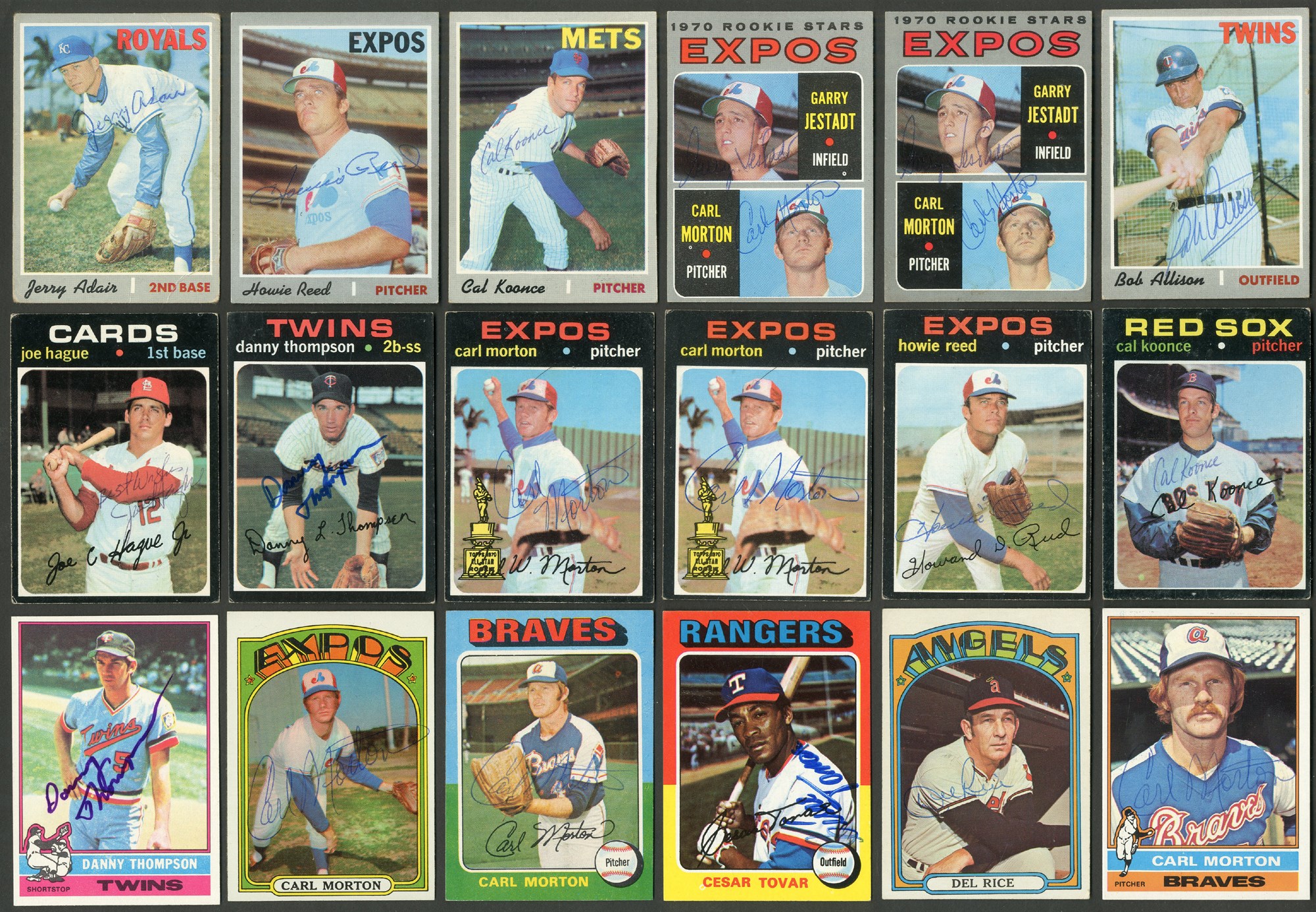 RARE Early Deceased Signed 1970's-80's Topps Collection (120)